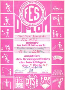 Urkunden der volkssportlichen Wettbewerben 1984 – Archiv: Christian Brendecke