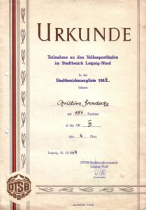Diverse Urkunden verschiedener Stadtbezirksranglisten – Archive: Jörg Wittig und Christian Brendecke
