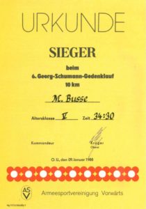 Georg-Schumann-Gedenklauf von 1988 Archiv: Manfred Busse