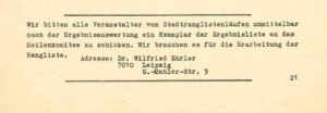 Aus „Laufinformationen des Leipziger Meilenkomitees“, 1/1986, Seite 21 – Archiv: Rudi Ulbrich